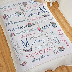 Blooming Baby Girl Personalized 60x80 Sherpa Blanket
