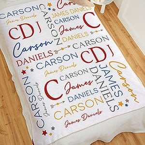 Star Struck Baby Boy Personalized 60x80 Sherpa Blanket