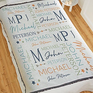 Star Struck Baby Boy Personalized 56x60 Woven Throw Blanket