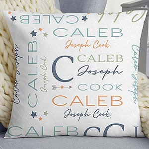 Star Struck Baby Boy Personalized 18x18 Velvet Throw Pillow