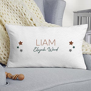 Star Struck Baby Boy Personalized Lumbar Velvet Throw Pillow