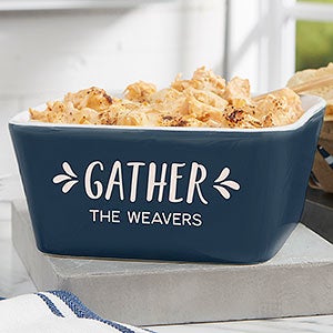 Gather & Gobble Personalized Small Square Baking Dish - Navy