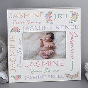 Blooming Baby Girl Personalized 4x6 Box Frame - Horizontal