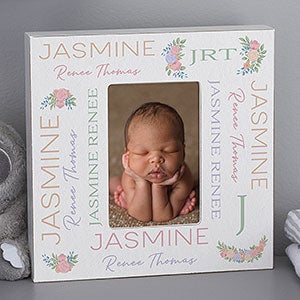 Blooming Baby Girl Personalized 4x6 Box Frame - Vertical