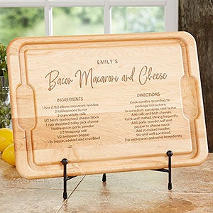 Favorite Family Recipe Personalized Hardwood Cutting Board- 12x17 - #32003
