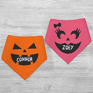 Jack o' Lantern Personalized Halloween Bandana Bibs