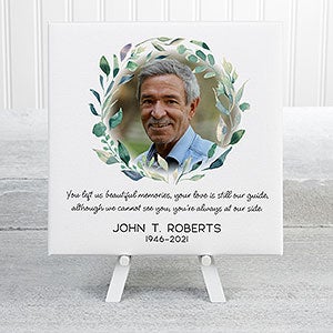 Serene Memorial Personalized Photo Canvas Print 8x8