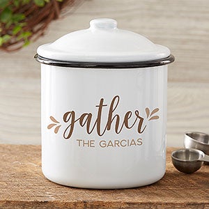 Gather & Gobble Personalized Enamel Jar - Small Canister