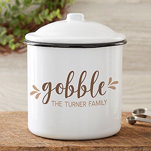 Gather & Gobble Personalized Enamel Jar - Medium Canister