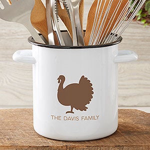 Gather & Gobble Personalized Enamel Utensil Holder