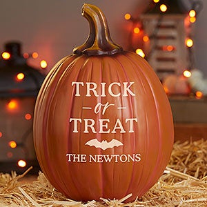 Spellbinding Stripes Personalized Pumpkin - Large Orange