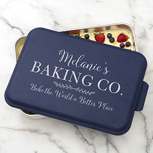 Recipe For a Special Mom Personalized Navy Cake Pan with Lid