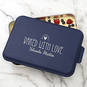 Made With Love Personalized Cake Pan with Navy Lid - #32061-N
