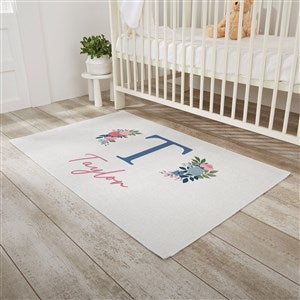 Blooming Baby Girl Personalized Nursery Area Rug - 2.5x4