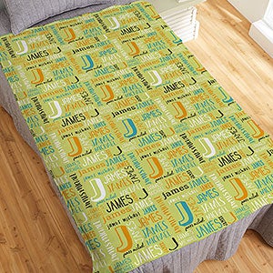 Bright Name Personalized 50x60 Plush Fleece Blanket