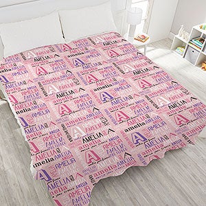 Bright Name Personalized 90x90 Plush Queen Fleece Blanket