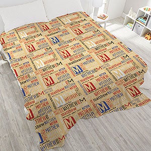 Bright Name Personalized 108x90 Plush King Fleece Blanket