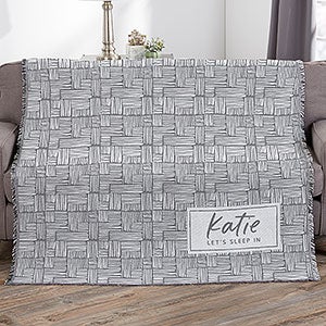 Hand Drawn Personalized 56x60 Woven Throw