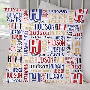 Bright Name Personalized 18x18 Throw Pillow