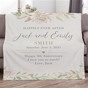 Floral Anniversary Personalized 60x80 Plush Fleece Blanket