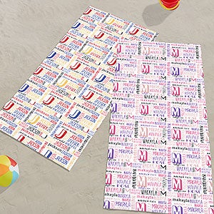 Bright Name Personalized 35x72 Beach Towel