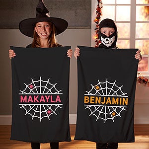 Halloween Spider Web Personalized 20 x 40 King Pillowcase Treat Bag