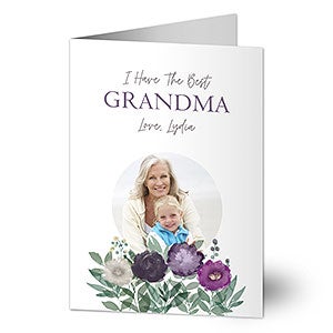 Floral Love for Grandma Personalized Greeting Card - Signature