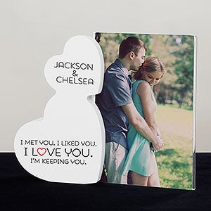 I'm Keeping You Personalized Wooden Hearts Photo Frame