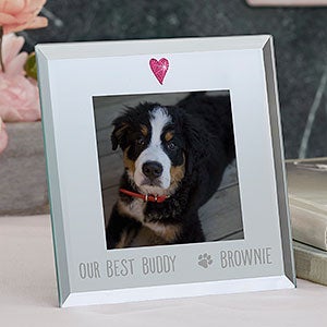 Pet Love Personalized Mirrored Glass Square Mini Frame