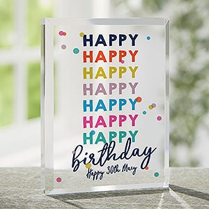 Happy Happy Birthday Personalized Colored Keepsake