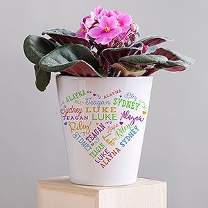 Close To Her Heart Personalized Mini Flower Pot