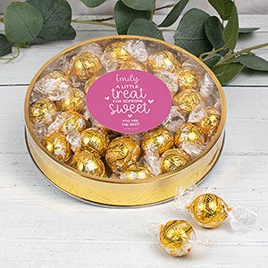A Treat for Someone Sweet Personalized Large Lindt Gift Tin - White Chocolate