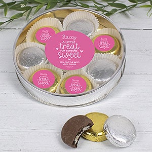 A Treat for Someone Sweet Large Tin with 8 Chocolate Covered Oreo Cookies-Silver