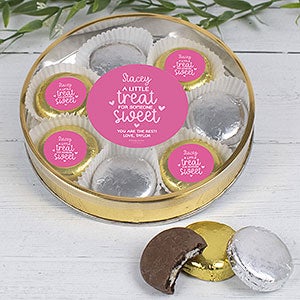 A Treat for Someone Sweet Large Tin with 8 Chocolate Covered Oreo Cookies- Gold