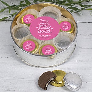 A Treat for Someone Sweet X-Large Tin w/16 Chocolate Covered Oreo Cookies-Silver