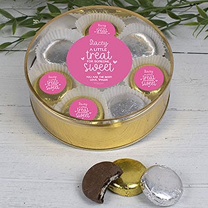 A Treat for Someone Sweet X-Large Tin w/16 Chocolate Covered Oreo Cookies- Gold
