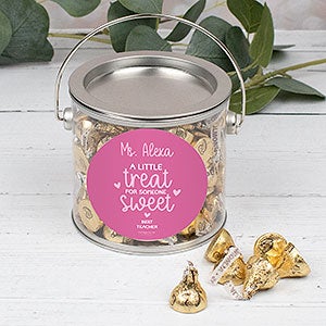 A Treat for Someone Sweet Personalized Paint Can with Sticker - Gold Kisses