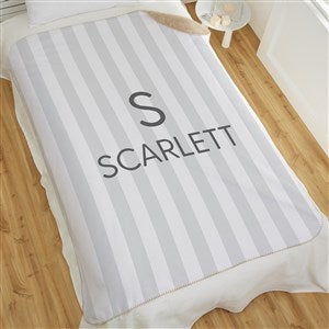 Delicate Stripes Personalized 50x60 Sherpa Girl Blanket