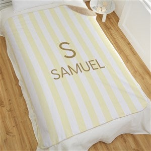 Delicate Stripes Personalized 50x60 Sherpa Boy Blanket