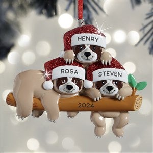 Sloth Family Personalized Ornament - 3 Name