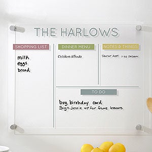 Personalized Clear Acrylic Message Board - Horizontal
