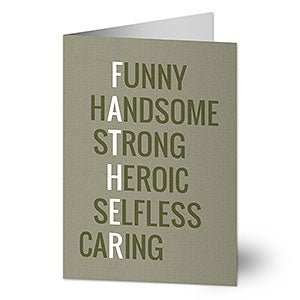 Father Acronym Personalized Greeting Card - Signature