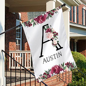 Wine Colorful Floral Personalized House Flags