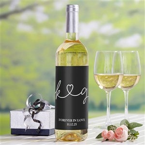 Drawn Together By Love Personalized Wine Bottle Labels
