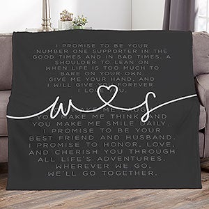 Drawn Together By Love Personalized Wedding Vows 50x60 Plush Fleece Blanket