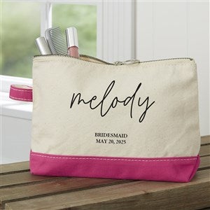 Drawn Together By Love Personalized Pink Makeup Bag