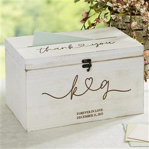 Drawn Together By Love Personalized Wedding Card Box