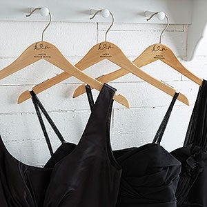 Drawn Together By Love Engraved Bridal Party Wood Hanger