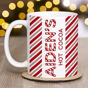 Candy Cane Lane Personalized Christmas Hot Cocoa Mug 11oz White