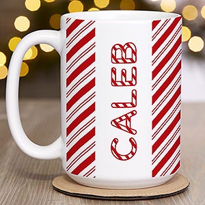 Candy Cane Lane Personalized Christmas Hot Cocoa Mug 15oz White